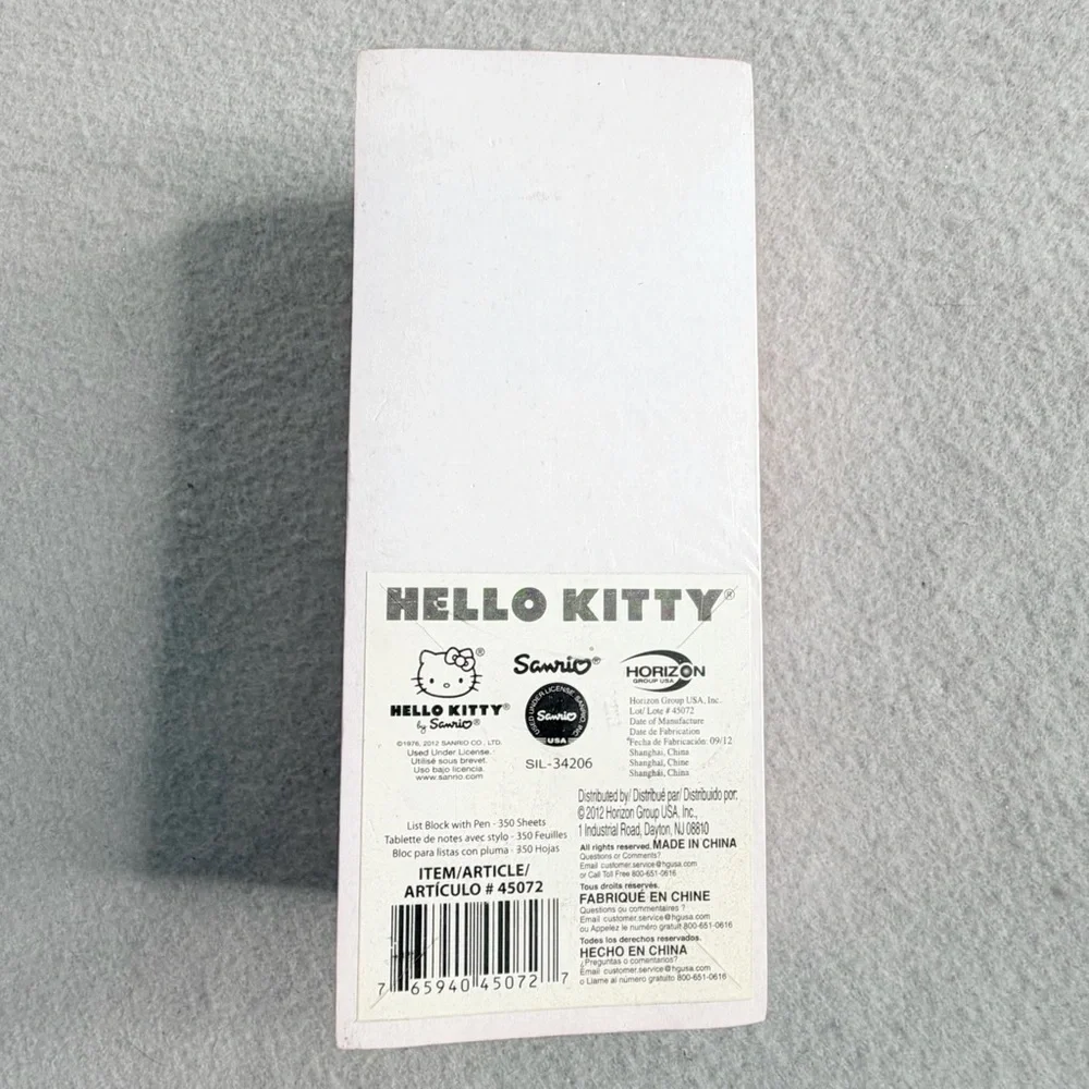 Hello Kitty Notepad List Block With Pen Sealed New 2012 Sanrio Collectible